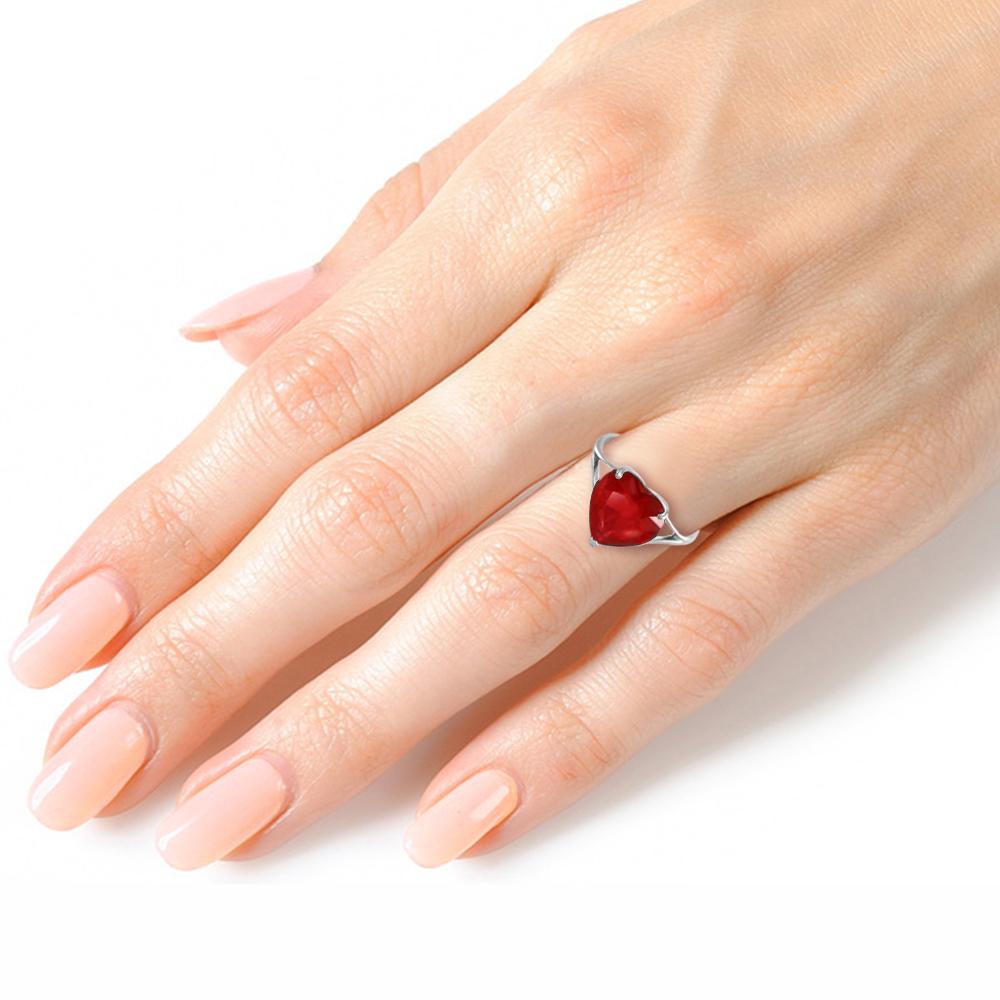 14K Rose Gold Ring w/ Natural 10.0 mm Heart Ruby