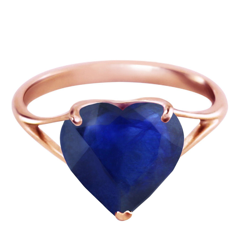 14K Rose Gold Ring w/ Natural 10.0 mm Heart Sapphire