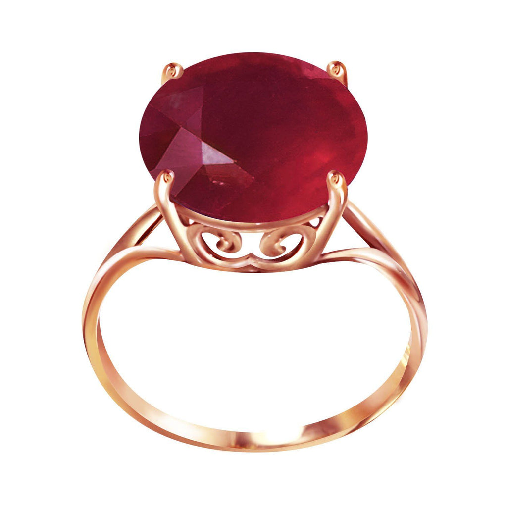 14K Rose Gold Ring w/ Natural 12.0 mm Round Ruby
