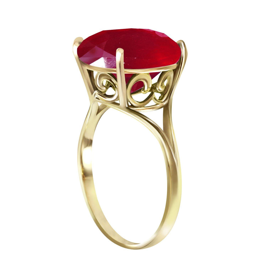 14K Rose Gold Ring w/ Natural 12.0 mm Round Ruby