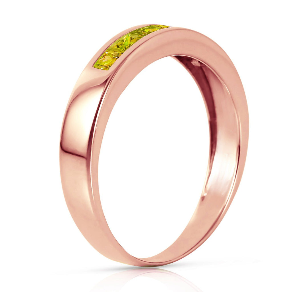14K Rose Gold Rings Natural Peridot Gemstone