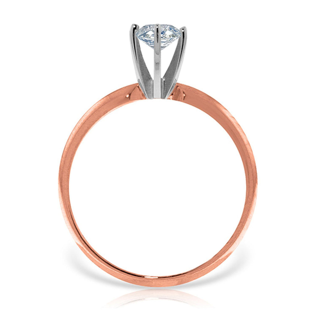 14K Rose Gold Solitaire Ring 0.75 Carat Natural Diamond Jewelry