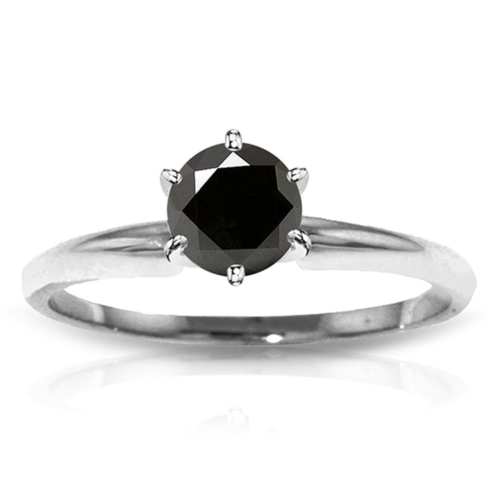 14K Rose Gold Solitaire Ring 1 Carat Black Diamond Gemstone