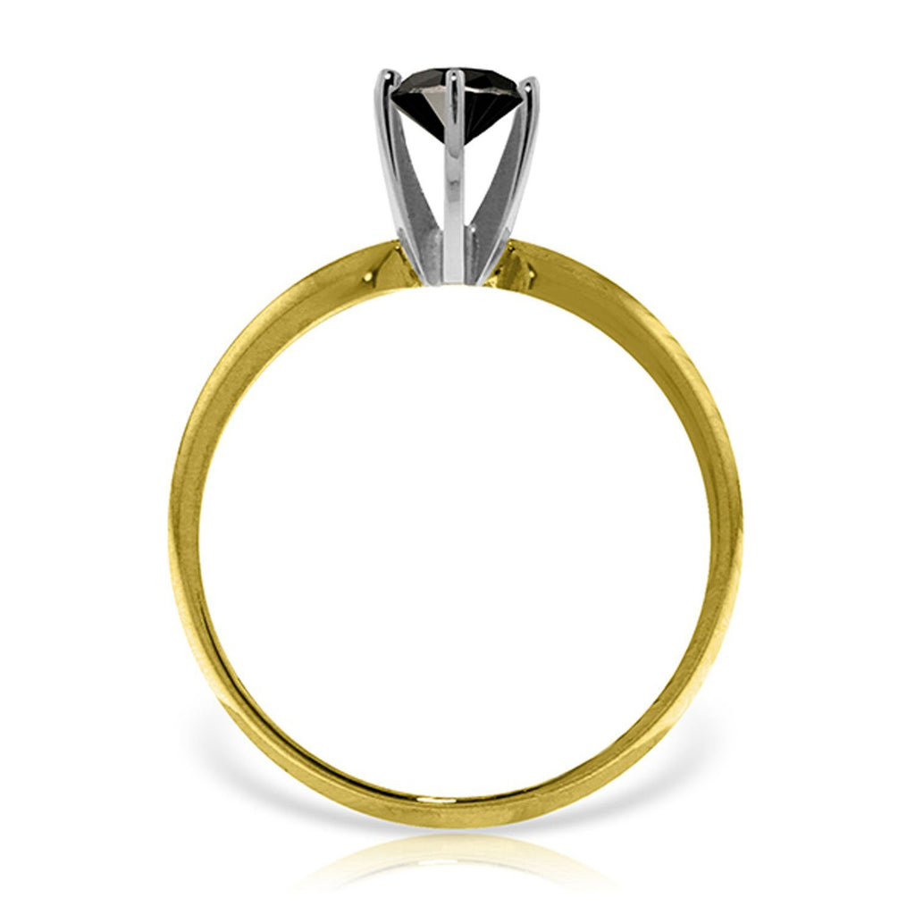 14K Rose Gold Solitaire Ring 1 Carat Black Diamond Gemstone