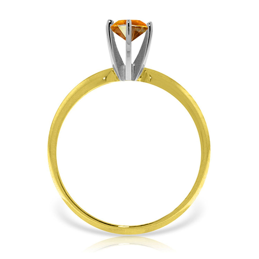 14K Rose Gold Solitaire Ring Natural Citrine