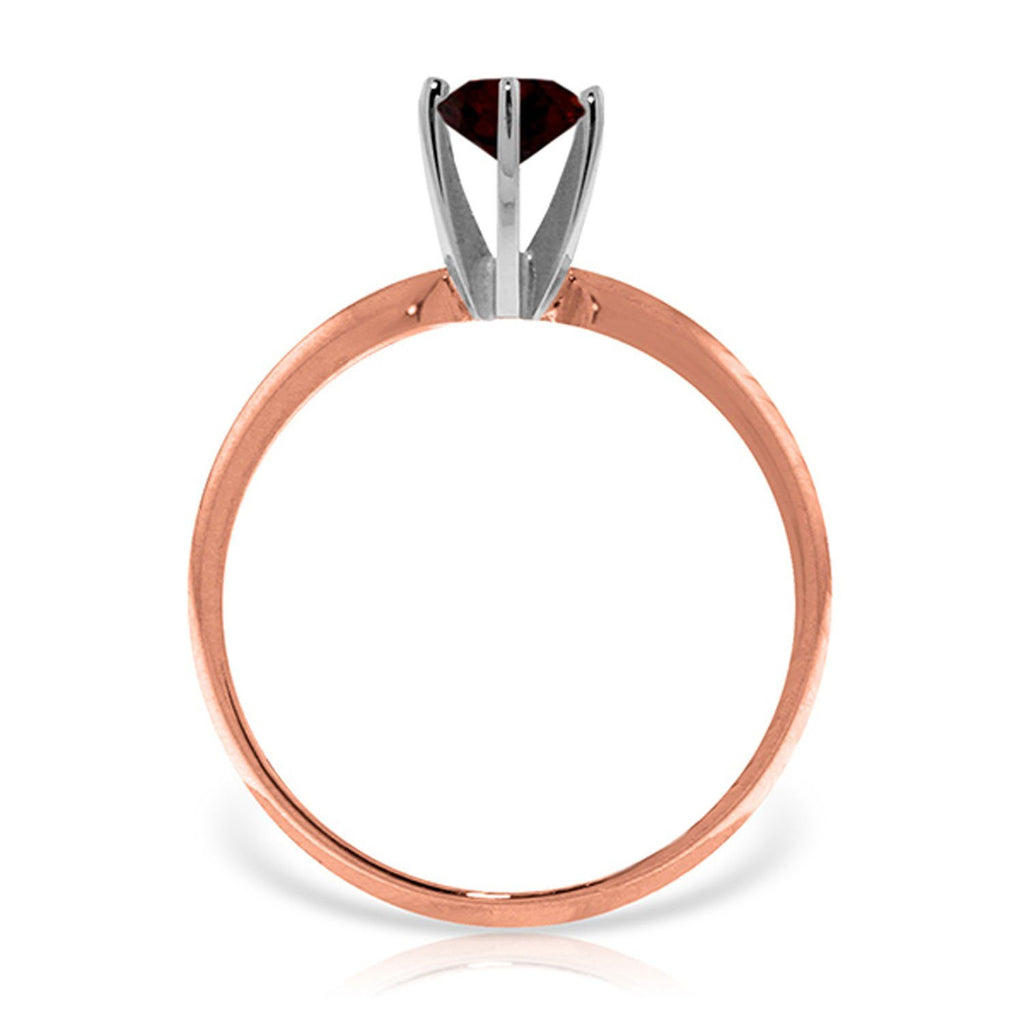 14K Rose Gold Solitaire Ring Natural Garnet Jewelry