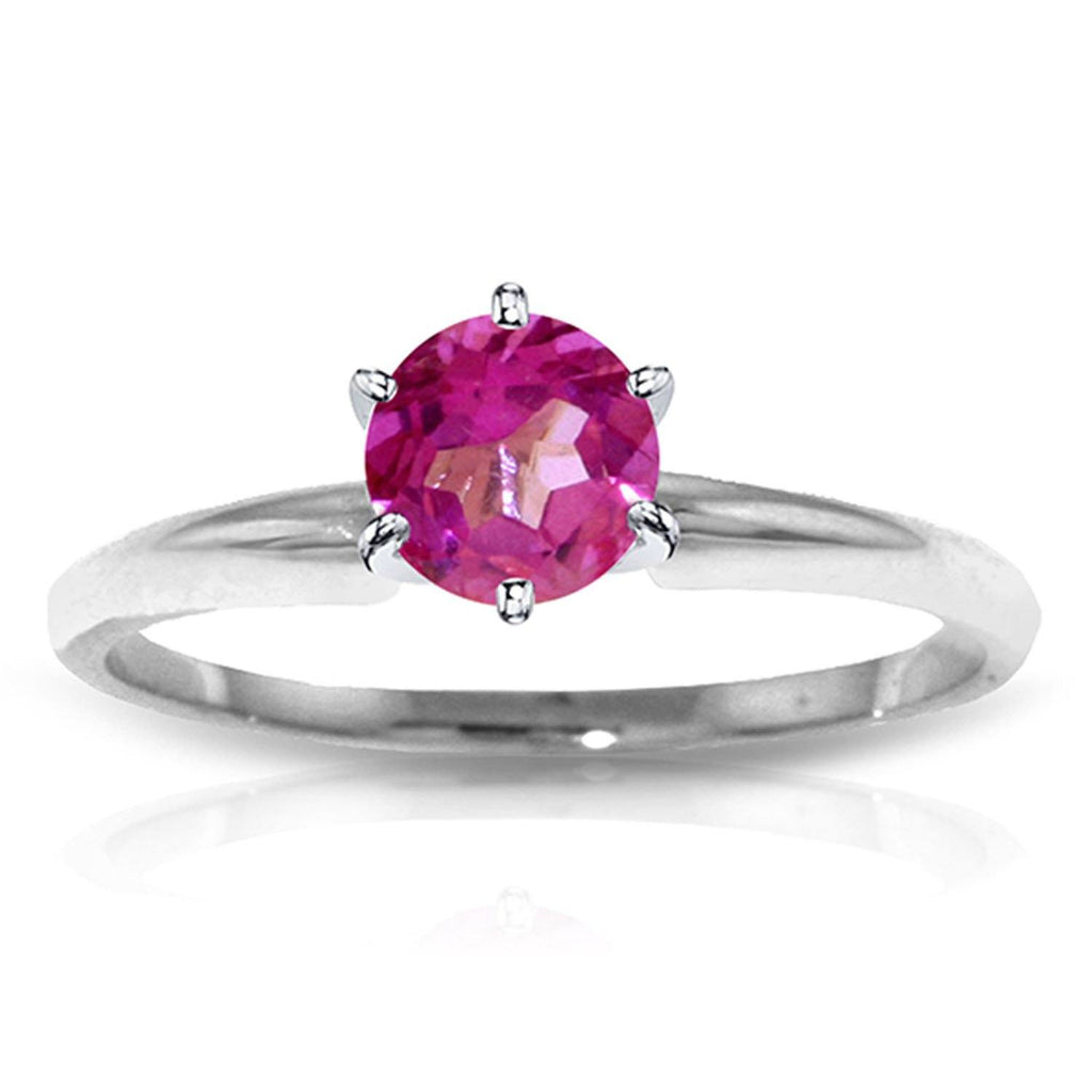 14K Rose Gold Solitaire Ring Natural Pink Topaz Certified