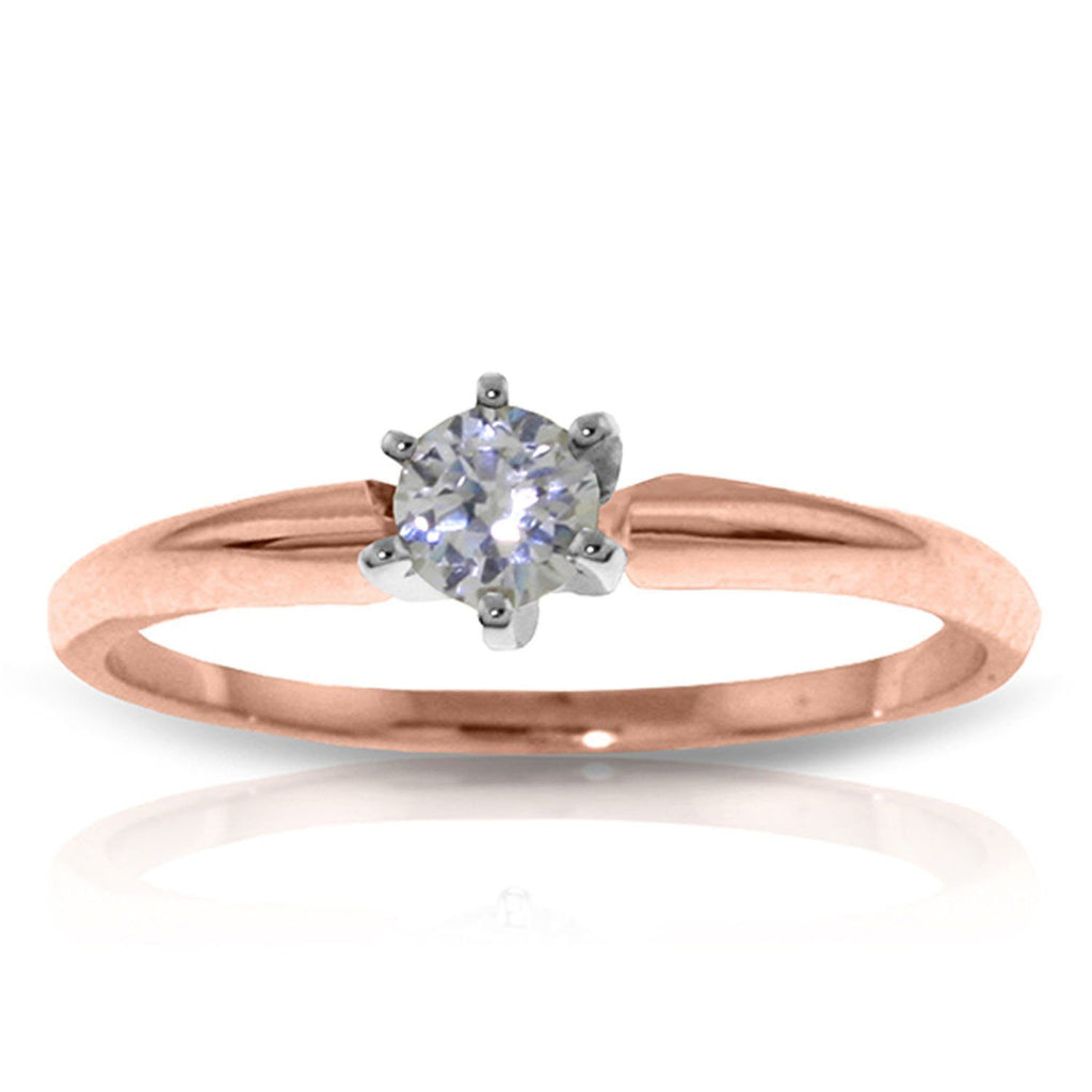 14K Rose Gold Solitaire Ring w/ 0.20 Carat H-i, Si-2 Natural Diamond