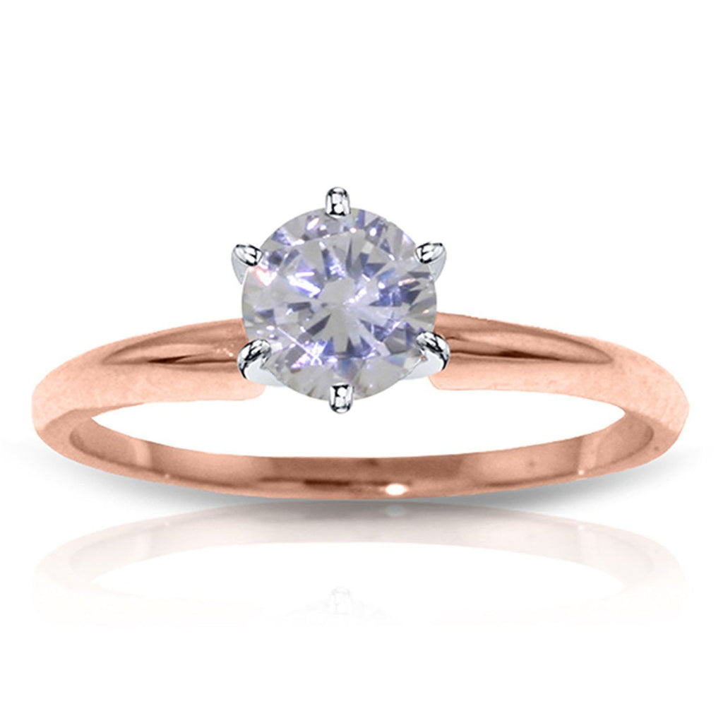14K Rose Gold Solitaire Ring w/ 0.40 Carat H-i, Si-2 Natural Diamond