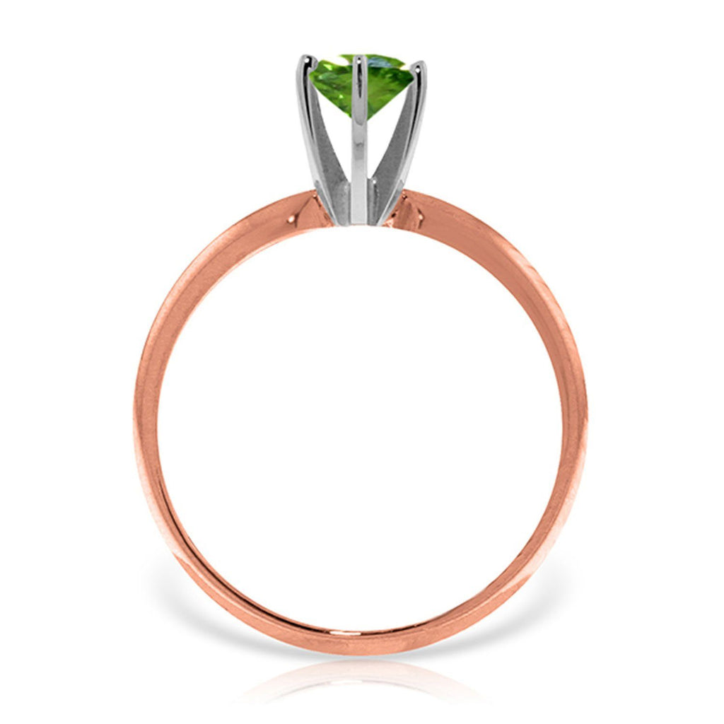 14K Rose Gold Solitaire Ring w/ 0.50 Carat Natural Green Diamond
