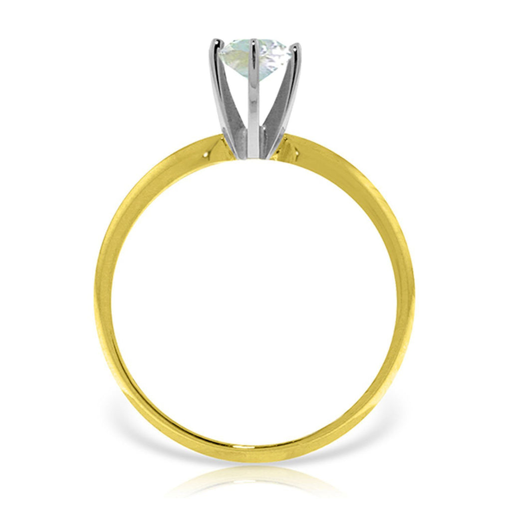14K Rose Gold Solitaire Ring w/ Natural Aquamarine