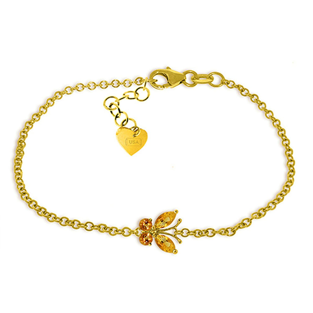 0.6 Carat 14K Gold Butterfly Bracelet Citrine