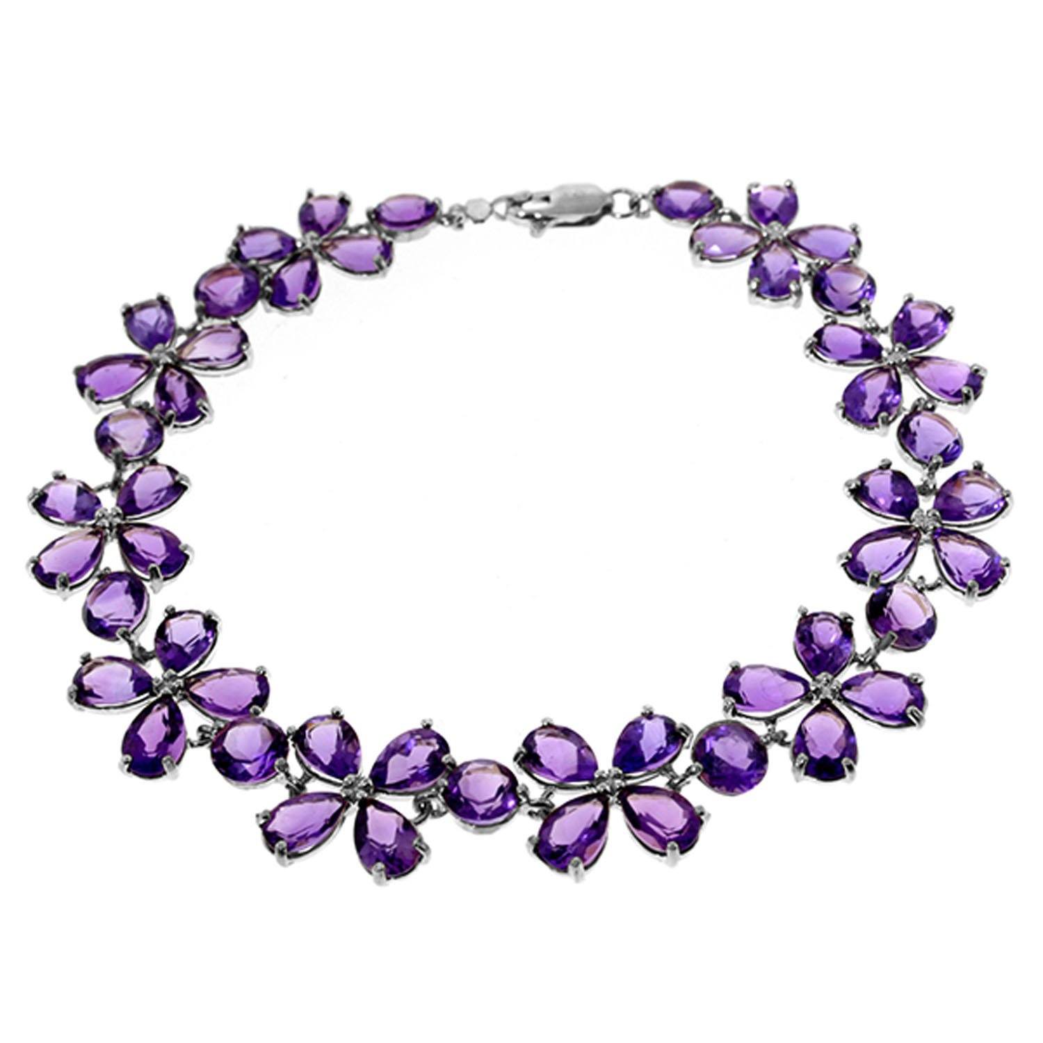 Carat 14K White Gold Bracelets Natural Amethyst
