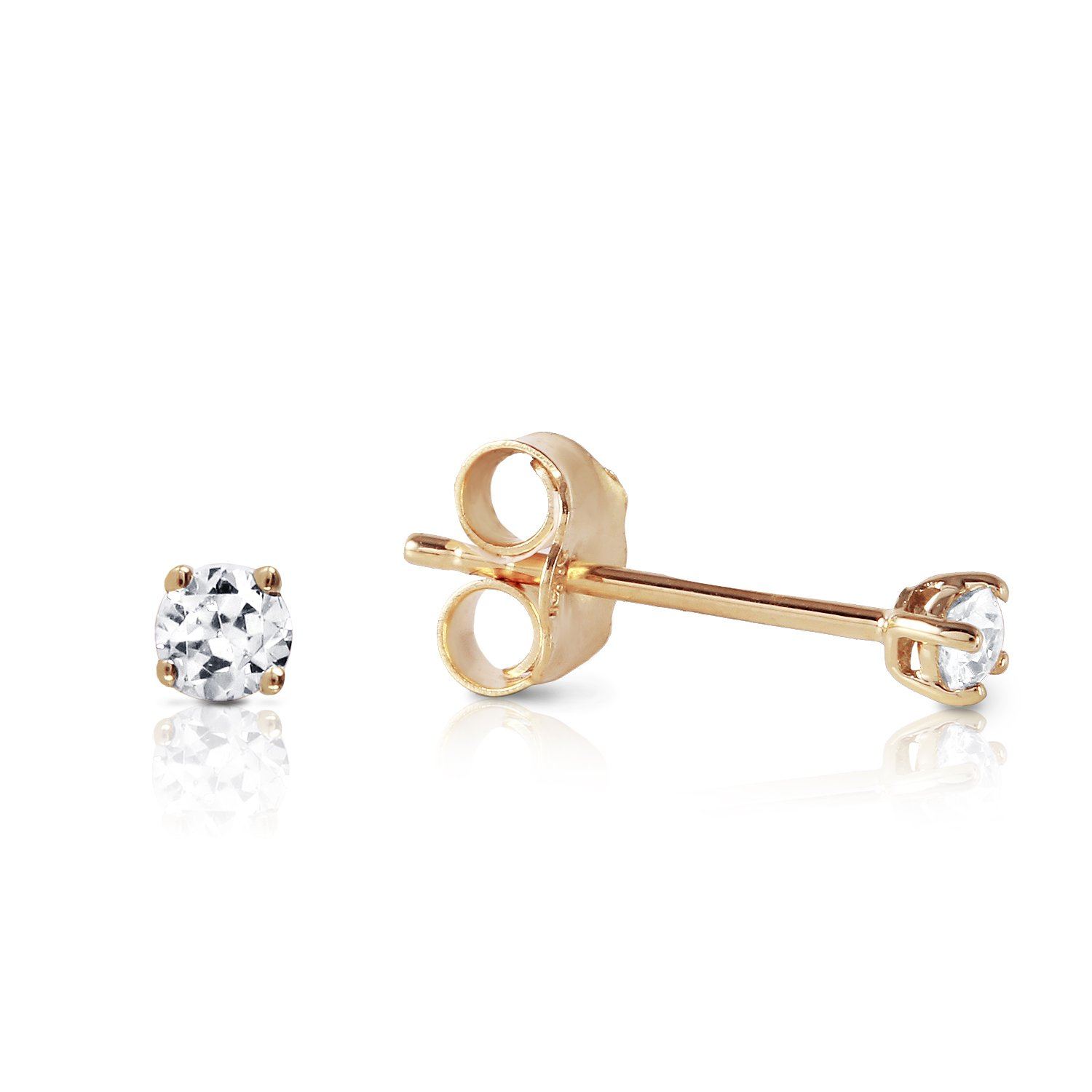 Carat 14K Gold Stud Earrings Carat Natural Diamond