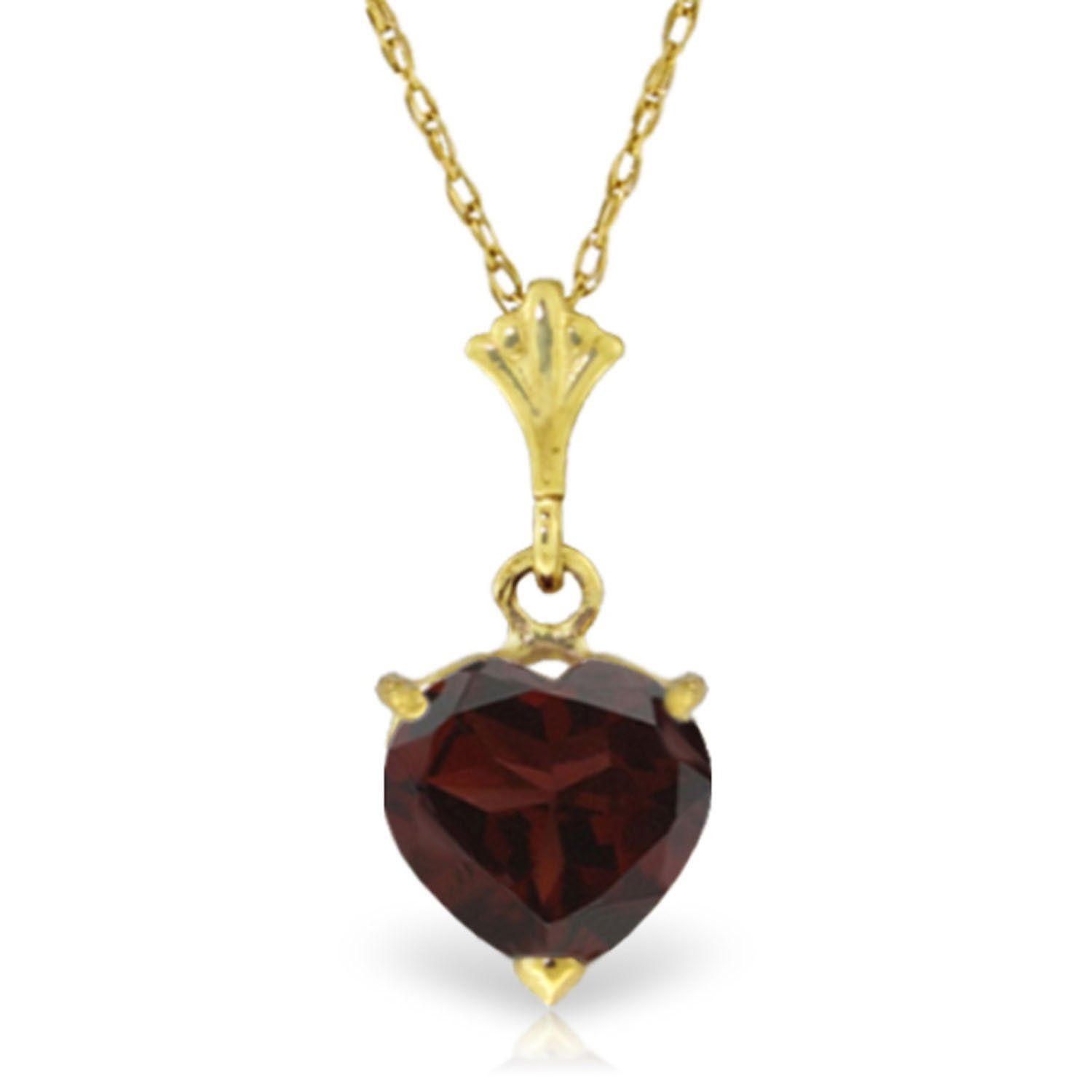Milgrain Diamond and Garnet Heart Necklace in 14k Gold Pendant