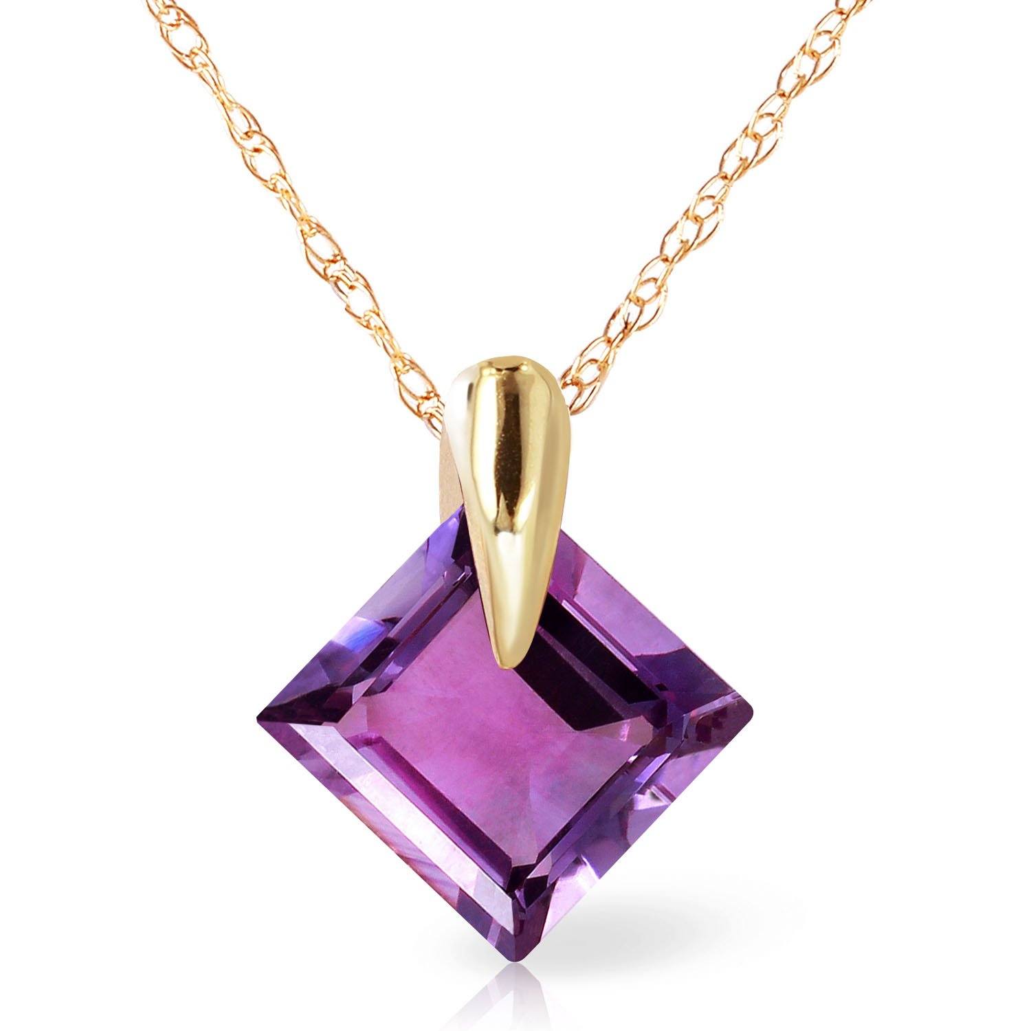 Carat 14K Gold Necklace Natural Purple Amethyst