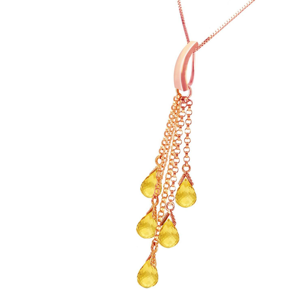 14K Rose Gold Briolette Citrine Necklace Class