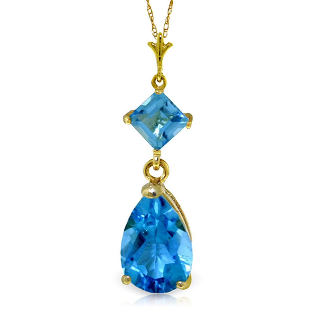 2 Carat 14K Gold To Love Again Blue Topaz Necklace