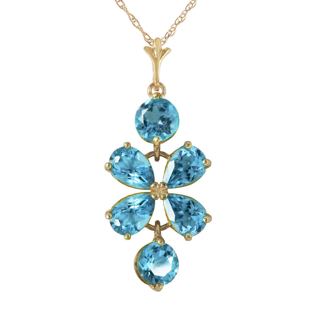 3.15 Carat 14K Rose Gold Petals Blue Topaz Necklace