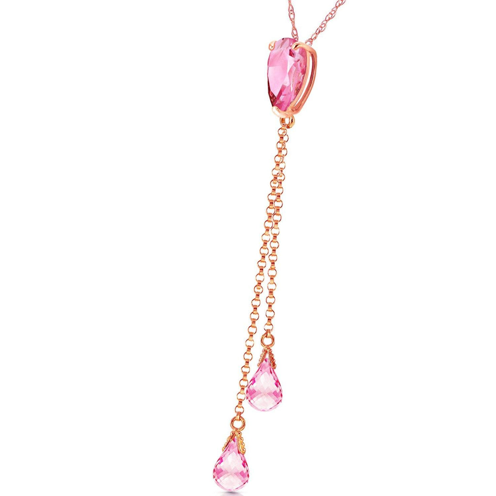 3.75 Carat 14K Gold Necklace Pink Topaz