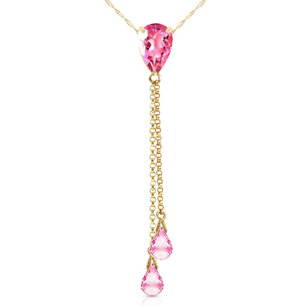 3.75 Carat 14K White Gold Necklace Pink Topaz