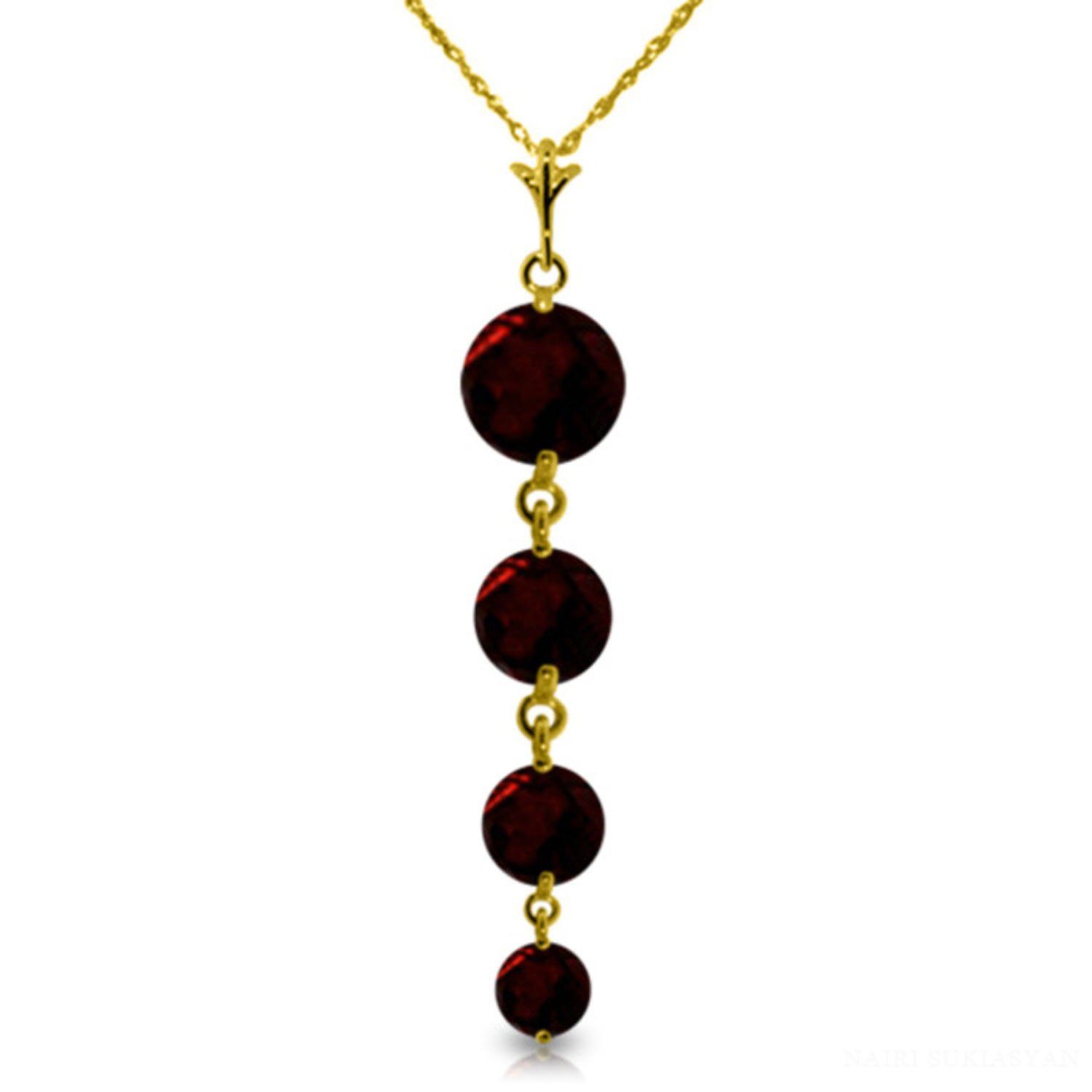 Garnet Gemstone Gold Necklace Garnet Angel Necklace (4mm) Round